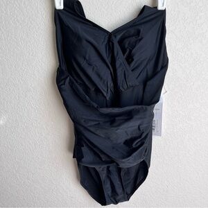 NWT Cleo Cora wrap front one piece bathing suit size large